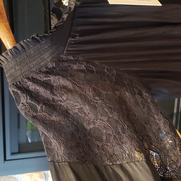 NWT Ramy Brook Trent Lace Off-The-Shoulder Lace Sleeves Smocked Waist Mini Dress - Picture 8 of 10